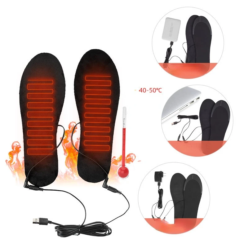 

2022 USB Heated Insoles Foot Warming Pad Feet Warmer Sock Pad Mat Winter Outdoor Sports Heating Shoe Insoles Winter Warm