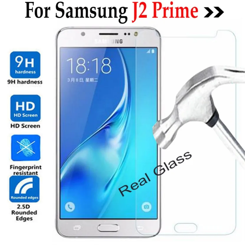 2pcs j2prime tempered glass film screen protector on for samsung galaxy j2 prime sm-g532f ds g532f g532 cover protective case