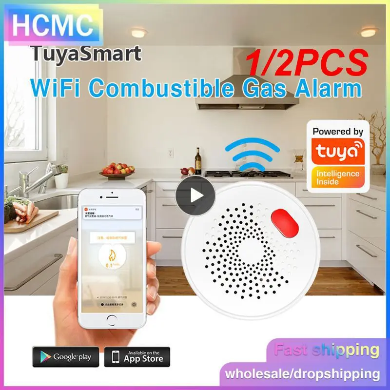 

1/2PCS Tuya Smart Home Zigbee/ Wifi Natural Gas Sensor Combustible Coal Gas LPG Gas Leakage Alarm Detector Fire Security Smart