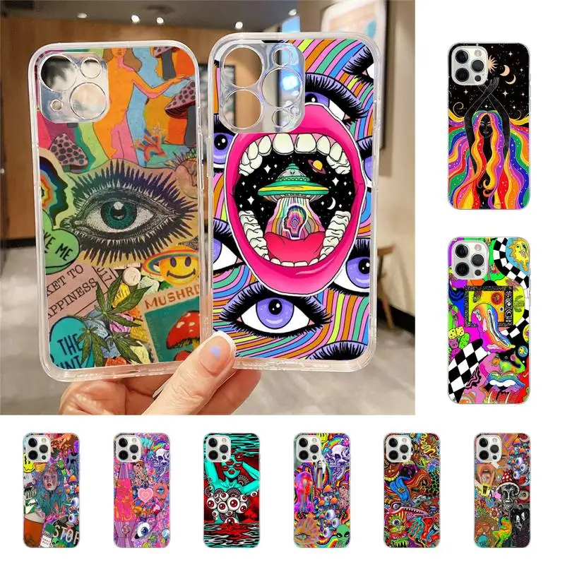 

Psychedelic Trippy Art Phone Case For Iphone 7 8 Plus X Xr Xs 11 12 13 Se2020 Mini Mobile Iphones 14 Pro Max Case