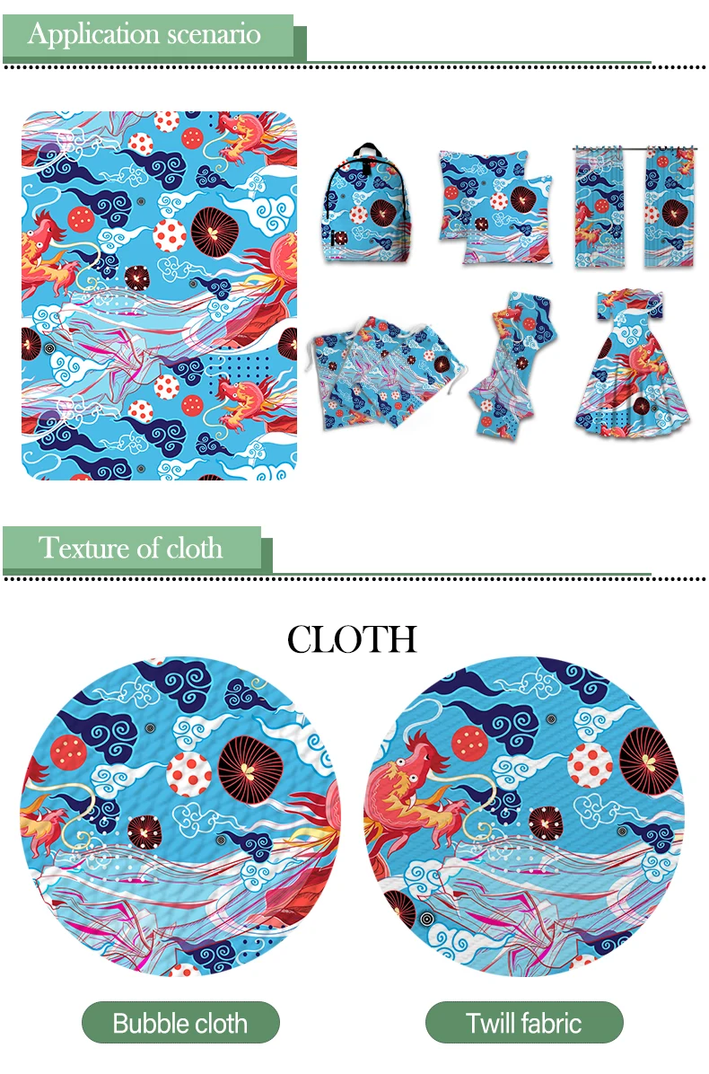 

50*145CM Japan Style Fierce Dragon Animal Polyester Cotton Cartoon Fabric for Kids Clothes Hometextile Curtain Cushion Cover DIY