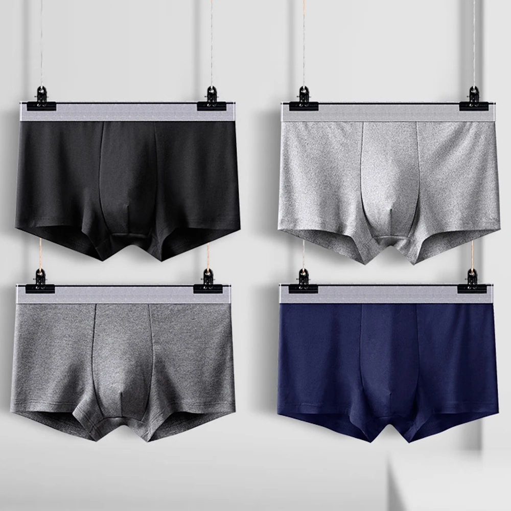 4pcs Men Underwear Boxers Briefs Cool Sexy Male Plus Size Underpants 5XL Letter Boxershorts Breathable Cotton Underpants
