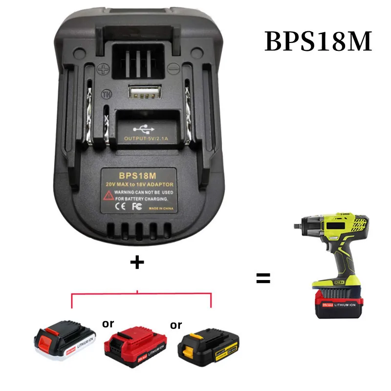 BPS18M Battery Adapter Portable Safe to Use USB Interface 20