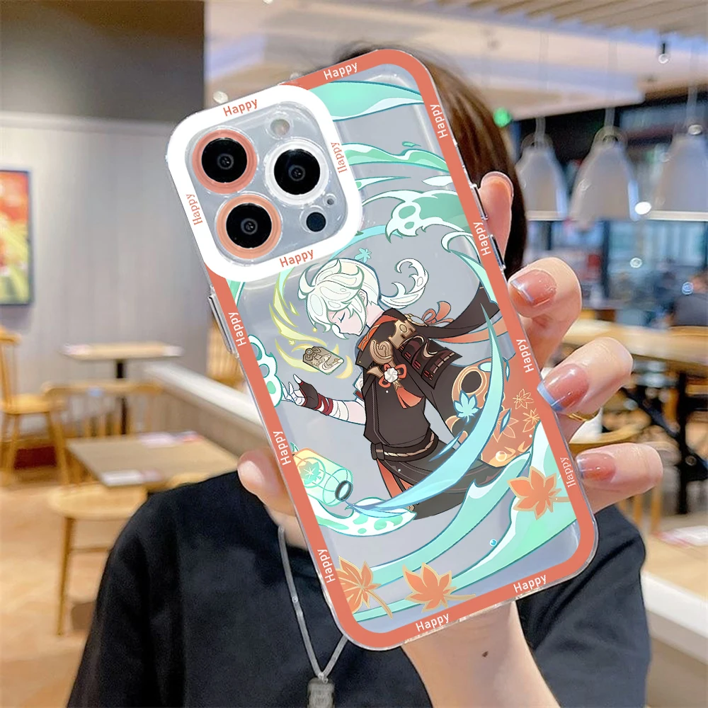 Game Genshin Impact Kazuha Phone Case for IPhone 14 13 12 Mini 11 Pro Max X XR XS 7 8 Plus Soft Silicone Transparent Cover GIft