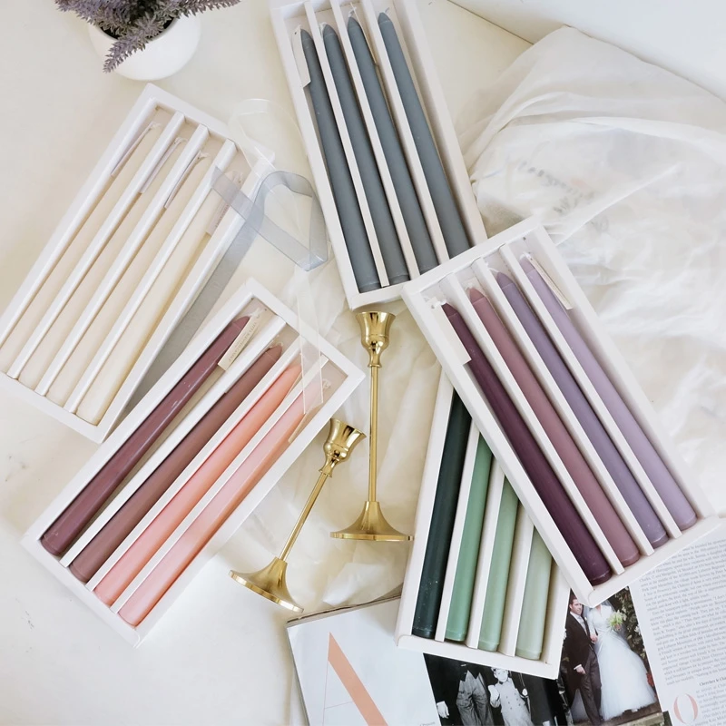 Оптовая продажа высокие конусные свечи для свадьбы банкета длиной 25 см