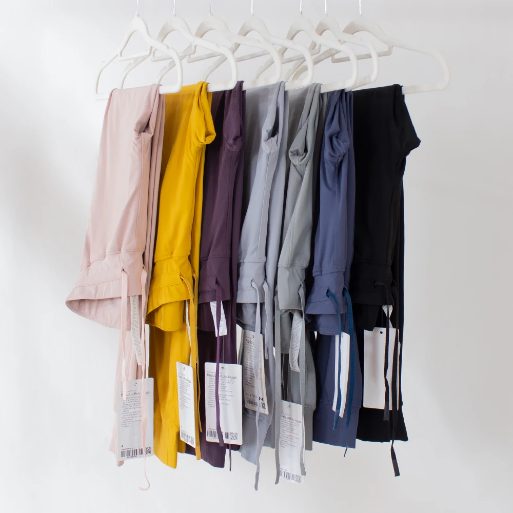 

Lulu Women High Waist Loose Casual Fitness Yoga Pants With Pockets Outdoor Drawstring Elasticity Breathable Jogging Sports Pants