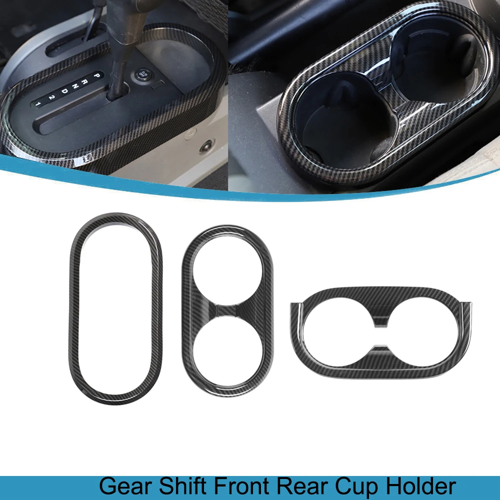 

Car Gear Shifter Front and Rear Cup Holder Decoration Cover for Jeep Wrangler JK JKU 2007 2008 2009 2010 Interior Accessories