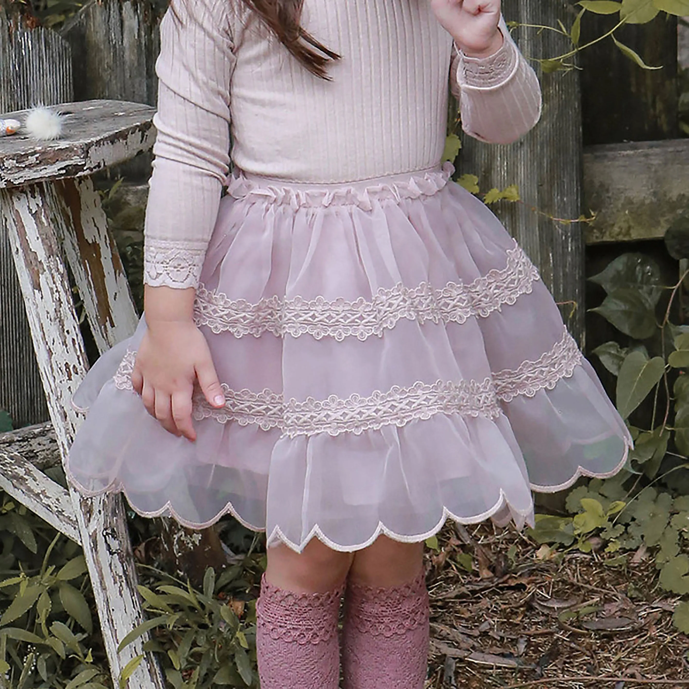 

Kids Girls Cake Skirt Cute Children Dance Clothing Elastic Waistband Tutu Mesh Skirt Solid Color Party Layer Dance Tutu Skirt