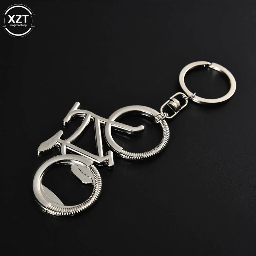 

New 1 PC Metal Beer Bicycle Bottle Opener Retro Bike Keychain Key Rings For Lover Biker Bottle Openers Creative Gift For Cycling