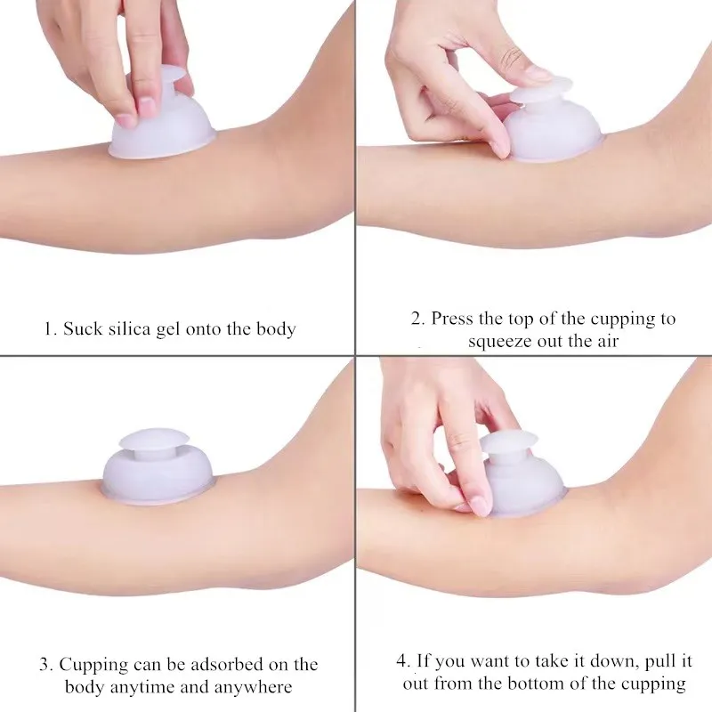 Силиконовые вакуумные банки для массажа тела баночки Гуа Ша