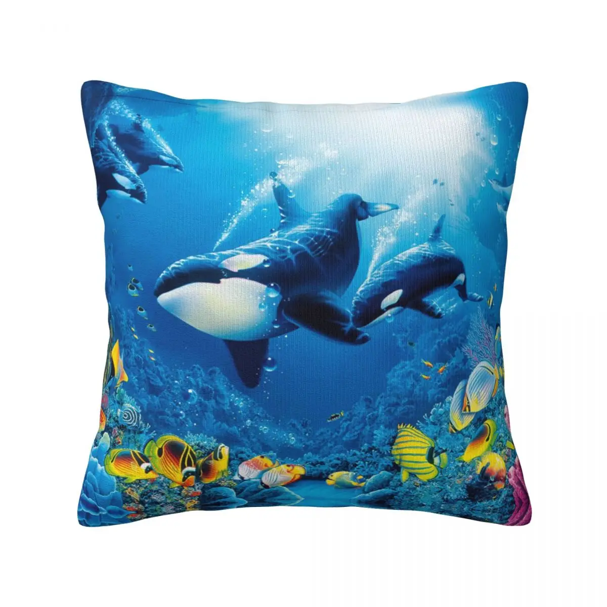 

Whales Orcas Ocean Throw Pillow Cover Decorative Pillow Covers Home Pillows Shells Cushion Cover Zippered Pillowcase