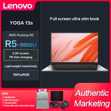 New Genuine Lenovo YOGA 13S Slim Laptop AMD Ryzen R5-5600U 13-inch 2.5K IPS  Full screen Notebook