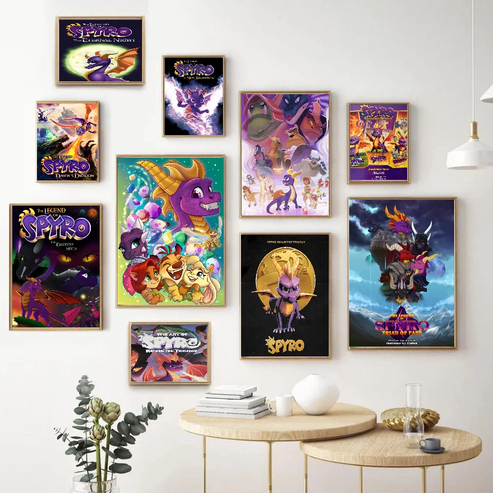 S-Spyro R-Reignited T-Trilogy DIY Sticky Poster Fancy Wall Sticker For Living Room Bar Decoration Decor