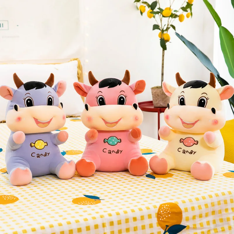 Лидер продаж 25 см 35 детская милая плюшевая кукла карамельного цвета корова