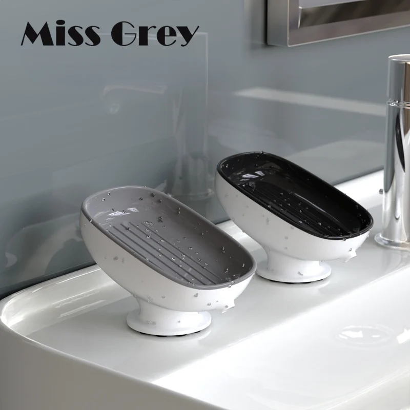 

Soap Dish Super Suction Cup Bathroom Toilet Gadgets and Accessories Sets Kitchen Container Box Storage Soap Plastic Holder Pad