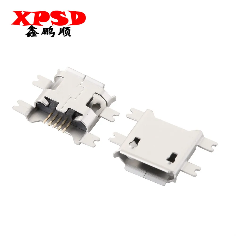 Разъем Micro USB MK5P 2P 5 контактов вертикальная вставная SMD пластина для раковины