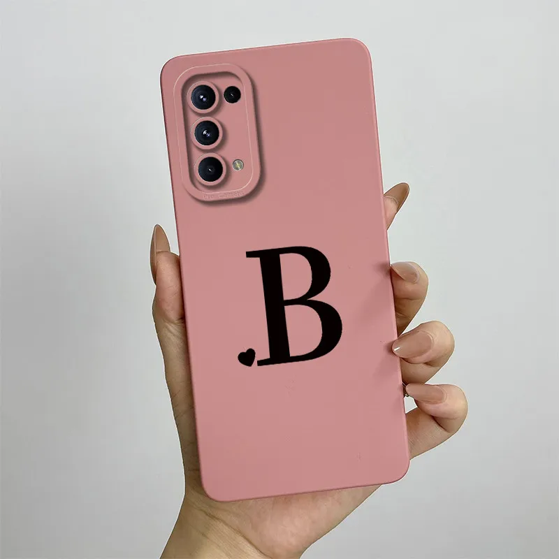 Фото For OPPO Find X3 Lite Case Oppo Find X3 Lite Phone Case oppo reno5 CPH2145 Luxury Letters Square ShockProof Silicone Back Cover №2