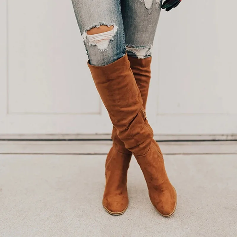 

2022 New Women Knee-High Boots Lace Up Sexy High Heels Women Shoes Lace Up Spring Autumn Boots Warm Size New Fashion Boots