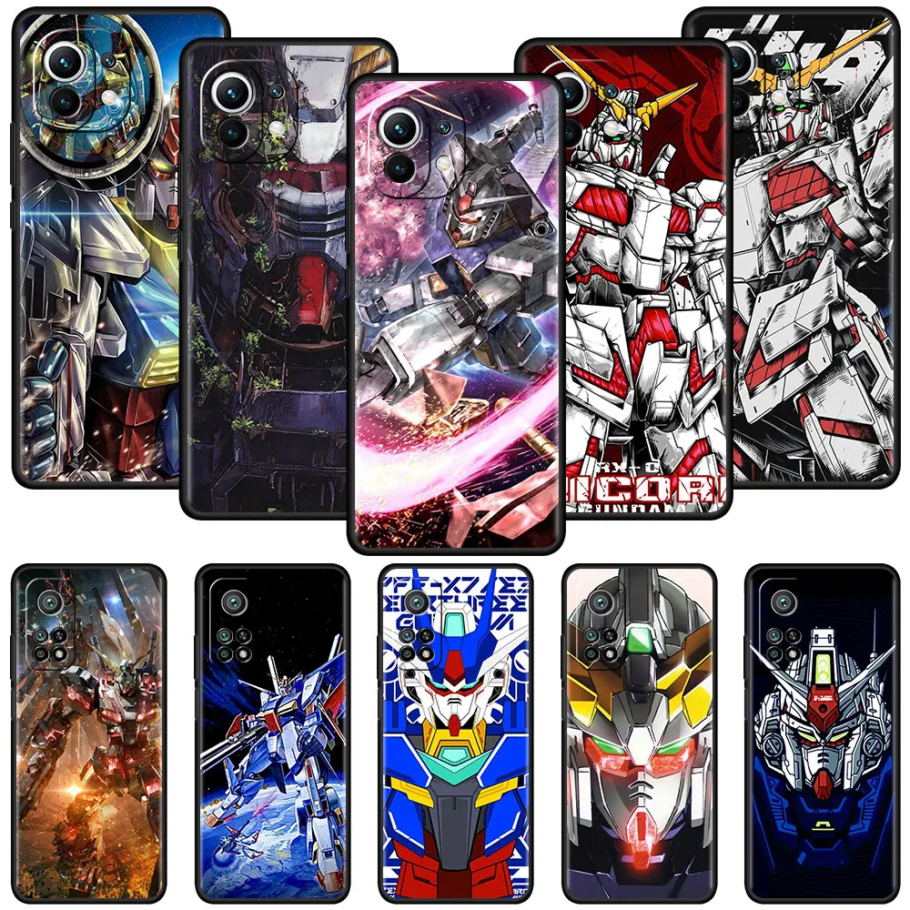 

Black Celular Case for Xiaomi Mi Poco X3 NFC M3 11T 5G 11 Ultra 9 Lite 12 10T Pro 9T Soft SmartPhone Funda Japan Robot Gundam