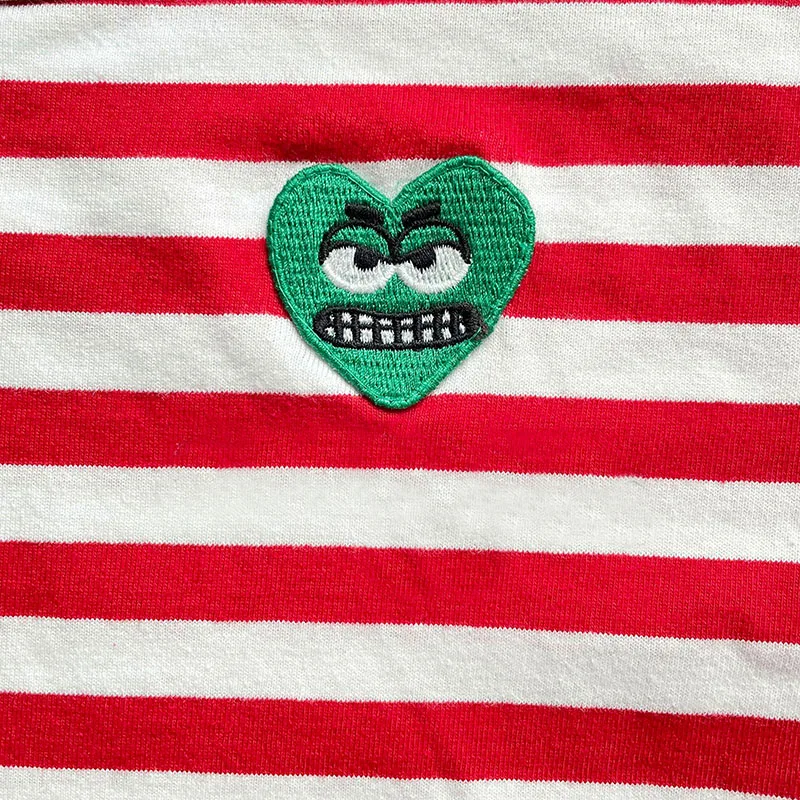 Женская Полосатая Футболка Break Egg хлопковая летняя футболка с вышивкой в виде