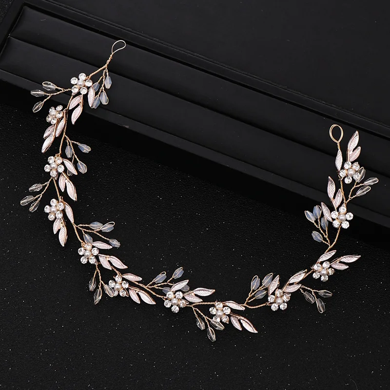 

Fashion wedding headwear Gold flower leaves Crystal headband Bridal wedding headband Princess headband wedding headband