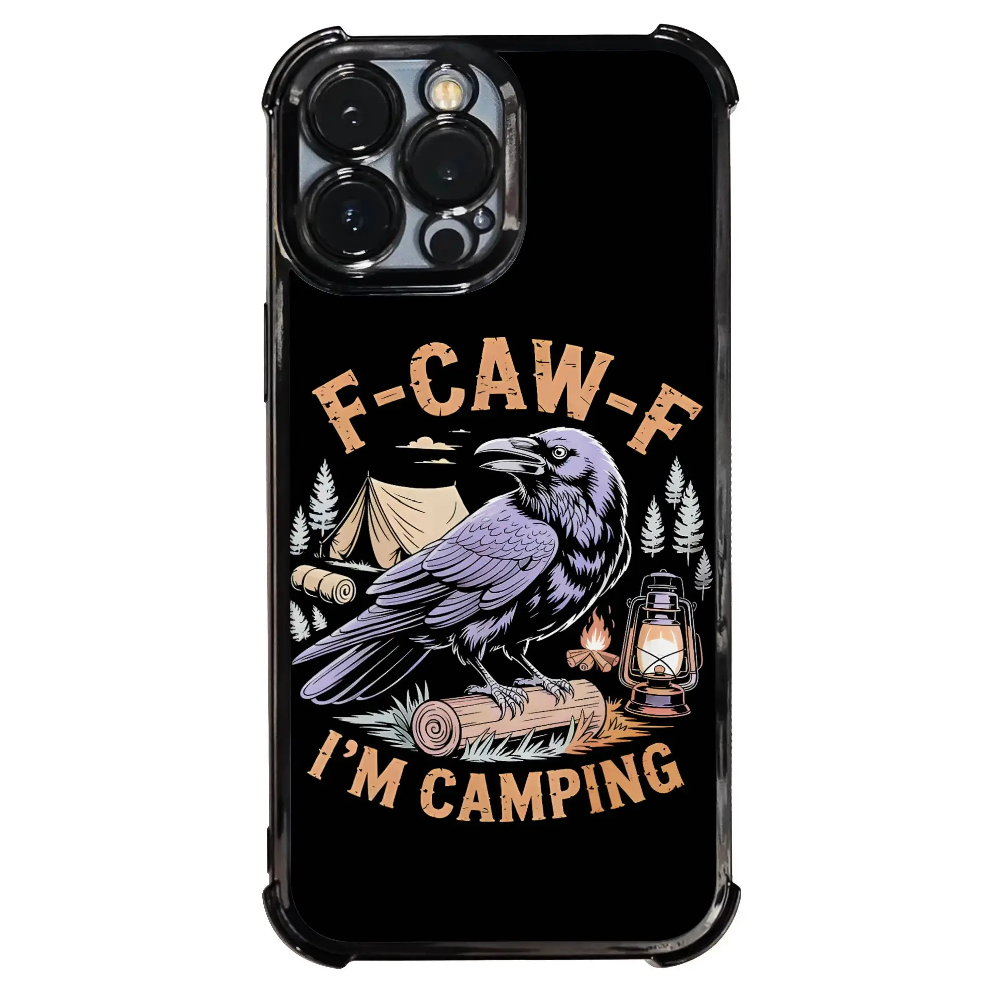 Фото Забавный чехол для телефона с изображением ворона F CAW F I'm Camping Outdoors Adventure, с гальваническим покрытием, для iPhone, различные модели №5
