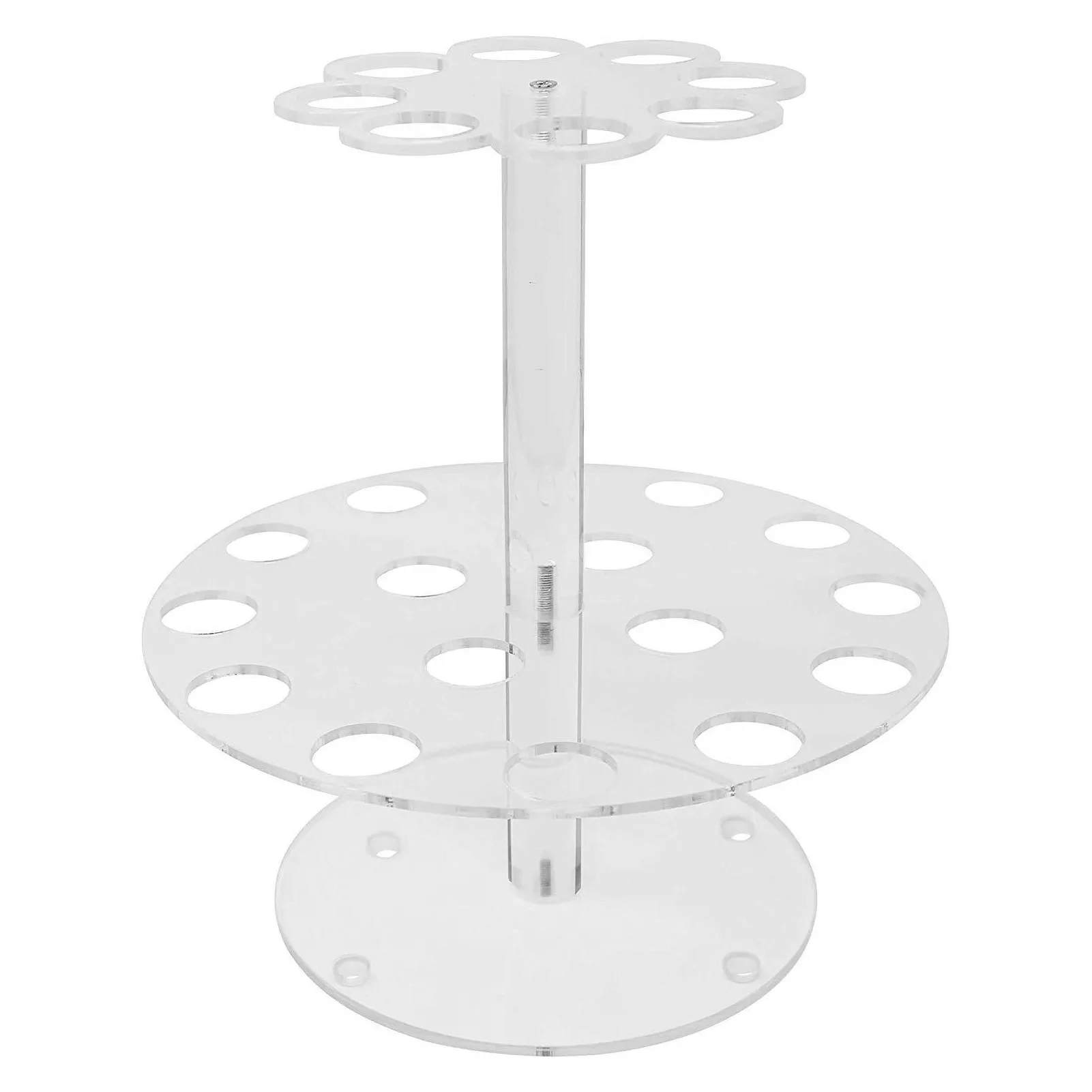 

Clear Dessert Cone Holder 2 Tier Round Cone Stand Clear Holes Food Stand Cupcake Tower Display Reusable Bar Party Weddings
