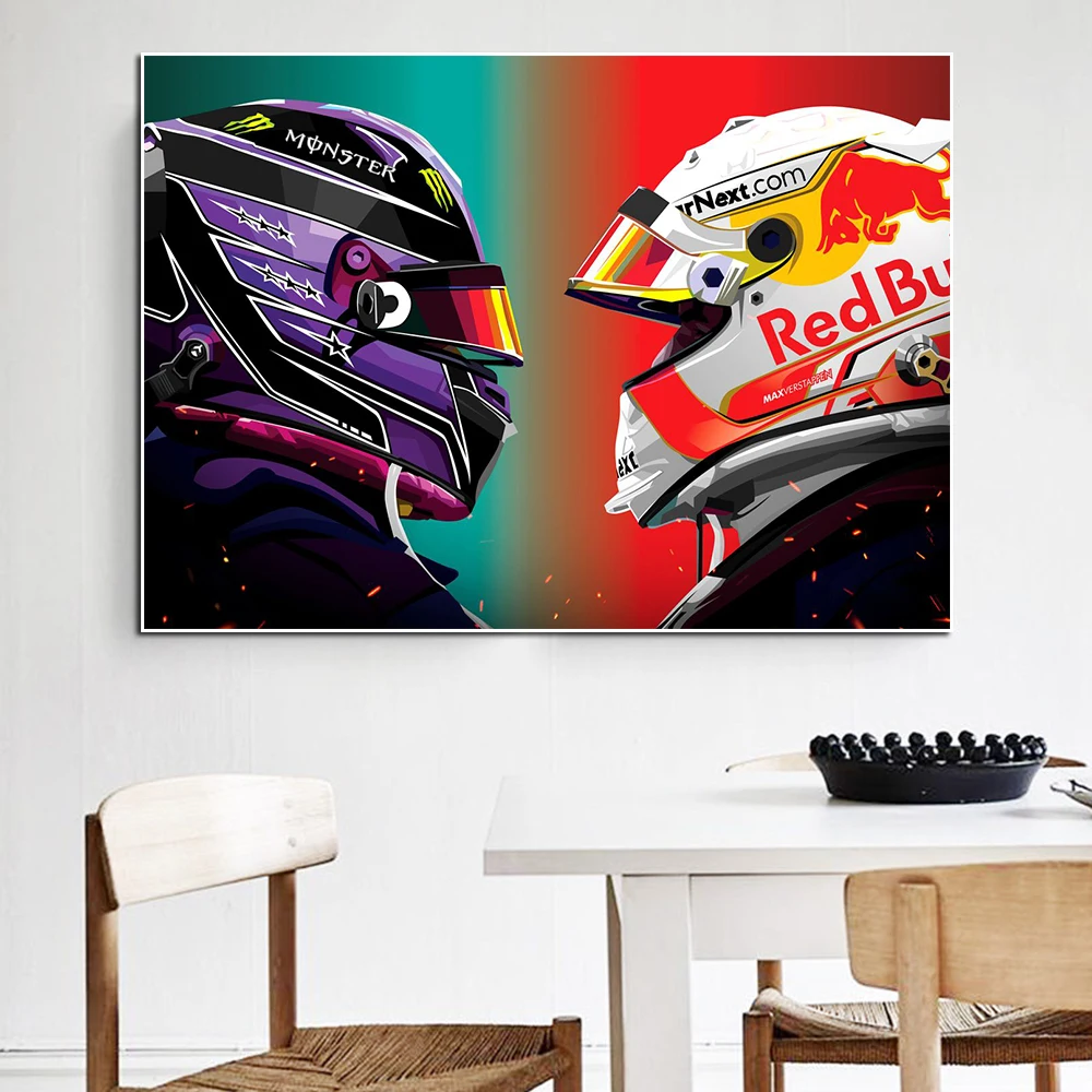 

Formula One Racer Portrait Canvas Painting F1 Racing Car World Champion Poster And Print Sport Wall Art Living Room Home Decor