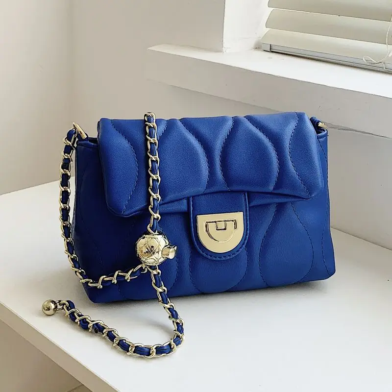 

Laides Handbag and Purses Women Chain Shoulder Bag New Fashion Plaid Messenger Bags Soft PU Leather Female Cross Body Bags