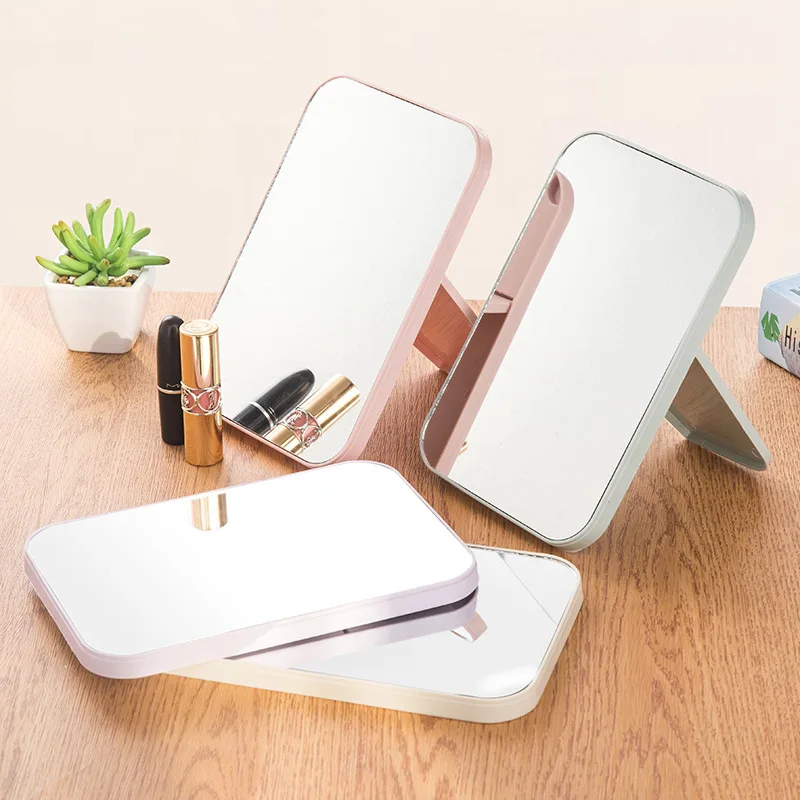 

Multicolor Portable Desktop HD Makeup Mirror Women's Bathroom Simple Foldable Dressing Self-Adhesive Home Tools