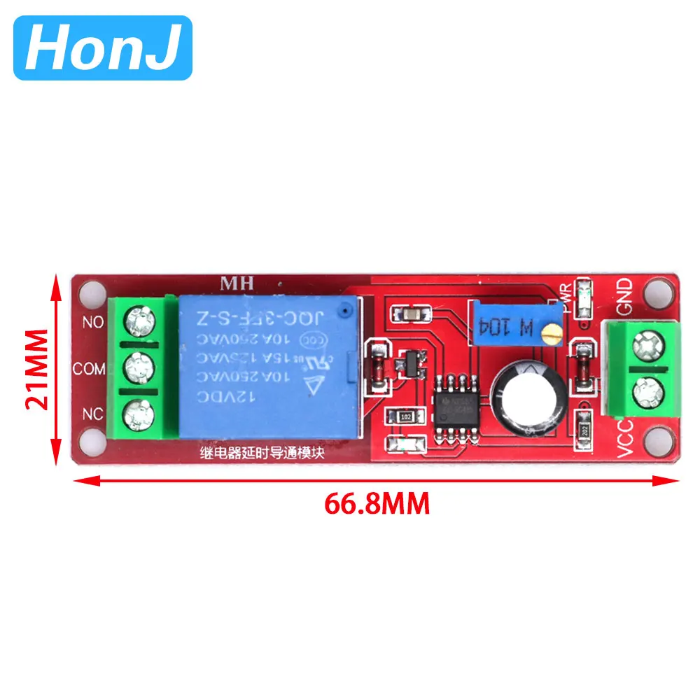 Релейный модуль с таймером и регулируемым отключением NE555 DK555 релейный задержкой