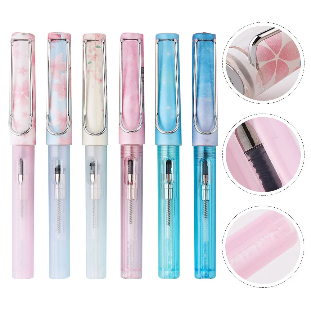 

6Pcs Students Learning Signature Pen Durable Writing Pen Calligraphy Fountain Pen