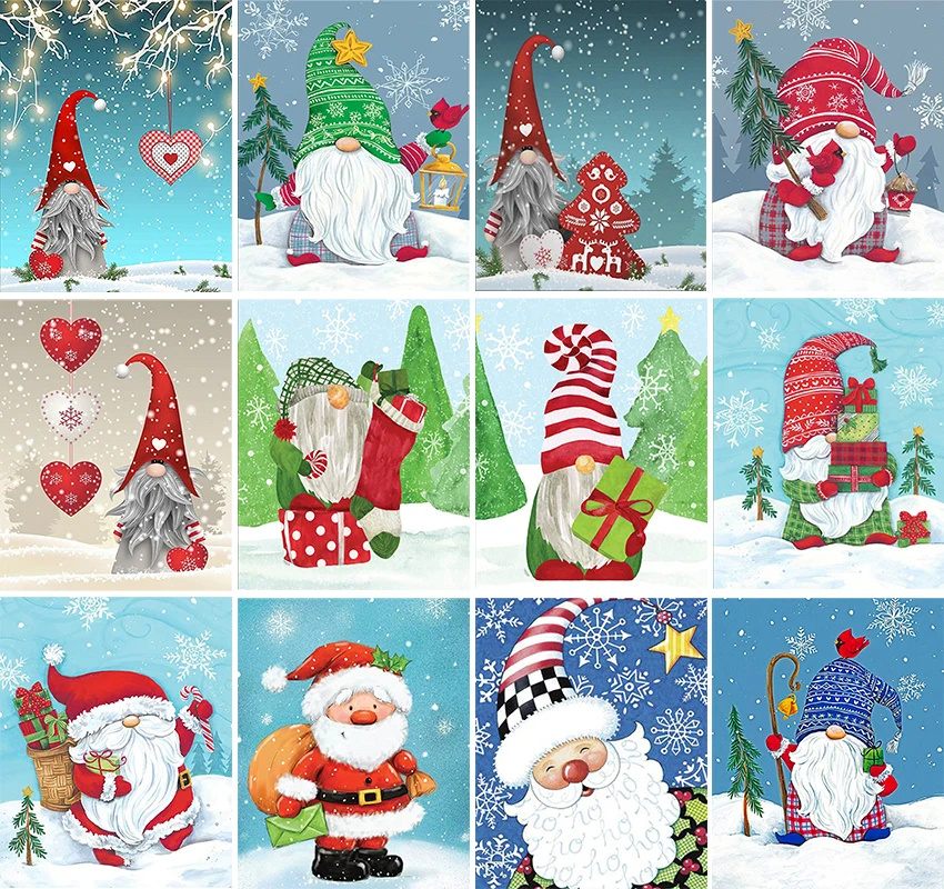

DIY 40*50CM Christmas Decoration Bedroom Wall Art Mural Modern Home Kawaii Kids Interior Room Decor Canvas Painting By Numbers.