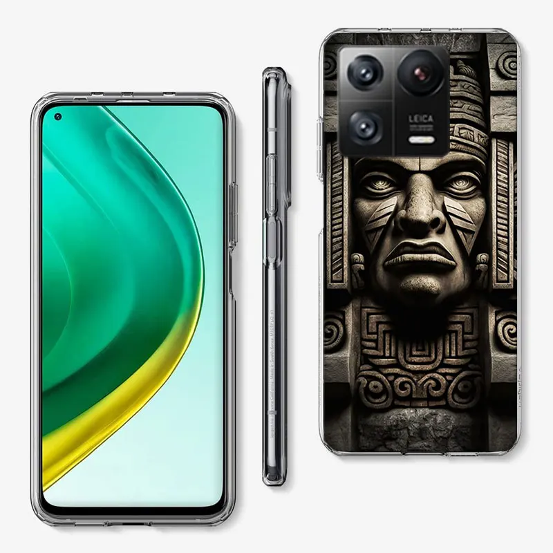 Aztec Maya Stone Прозрачный Роскошный чехол для телефона Xiaomi Mi 13 12 12T Pro 11 Ultra 11T 11i 10 10T 9 9T 8