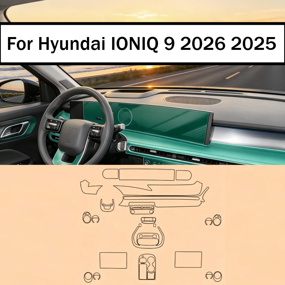 Фото Защитная пленка PPF для Hyundai IONIQ 9 2026 2025, прозрачная, из ТПУ, для ЖК-дисплея, GPS-навигации, панели переключателей, центральной консоли, автомобильные аксессуары №1