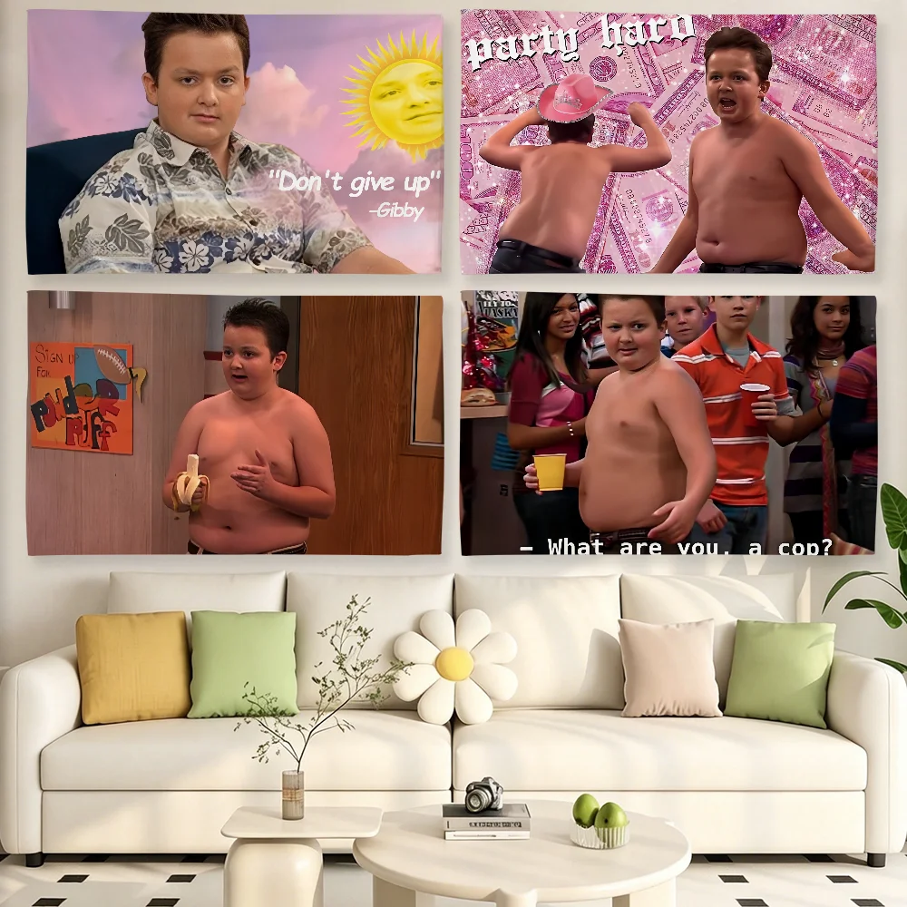 Фото Классический забавный флаг с персонажами сериала I-Icarly Gibby для гостиной, дома, общежития, декора стен, для кемпинга, вечеринок, подарки №3