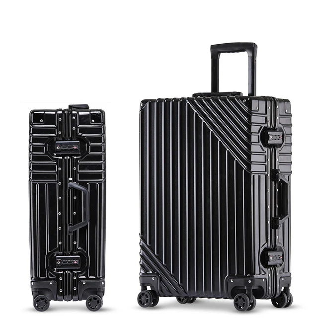 

Spinner Girl Trolley Travel Bag 20inchAluminum Frame Rolling Luggage Men Business Carry On Suitcases Wheel S12710-S12723