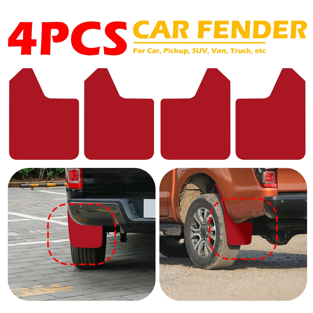 

Durable Red Splash Guard Mud Flaps Universal High-quality Convenient Fender Mudguards Auto Replacement Parts for Car Pickup SUV