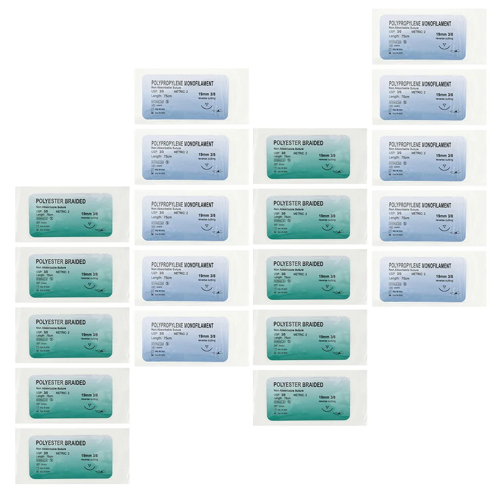 

20Pcs Practice Sutures Teaching Suture Training Tools with Suture