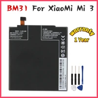 new yelping bm31 phone battery for xiaomi mi 3 mi3 battery compatible replacement batteries 3050mah free tools