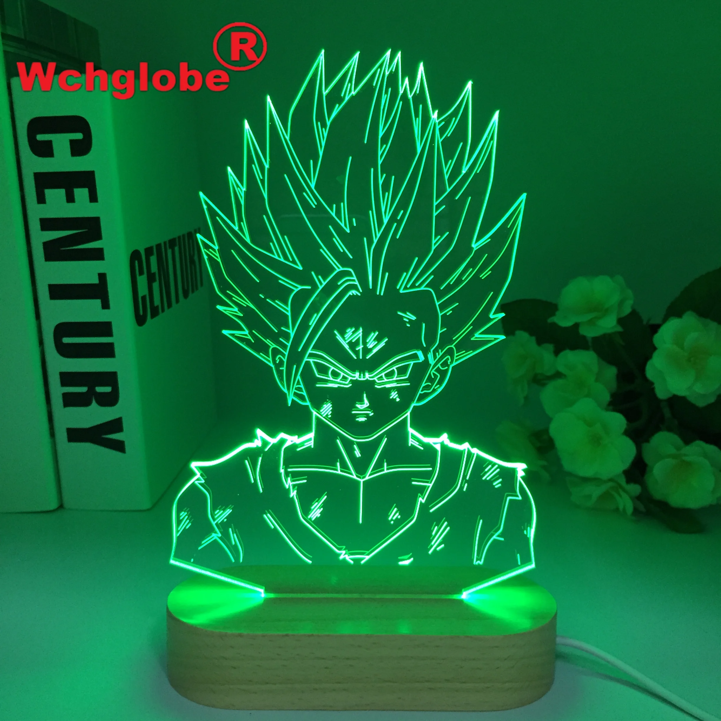

Японские фигурки персонажей мультфильмов DBZ, деревянная лампа с дистанционным управлением, светодиодная лампа для команды, ночсветильник д...