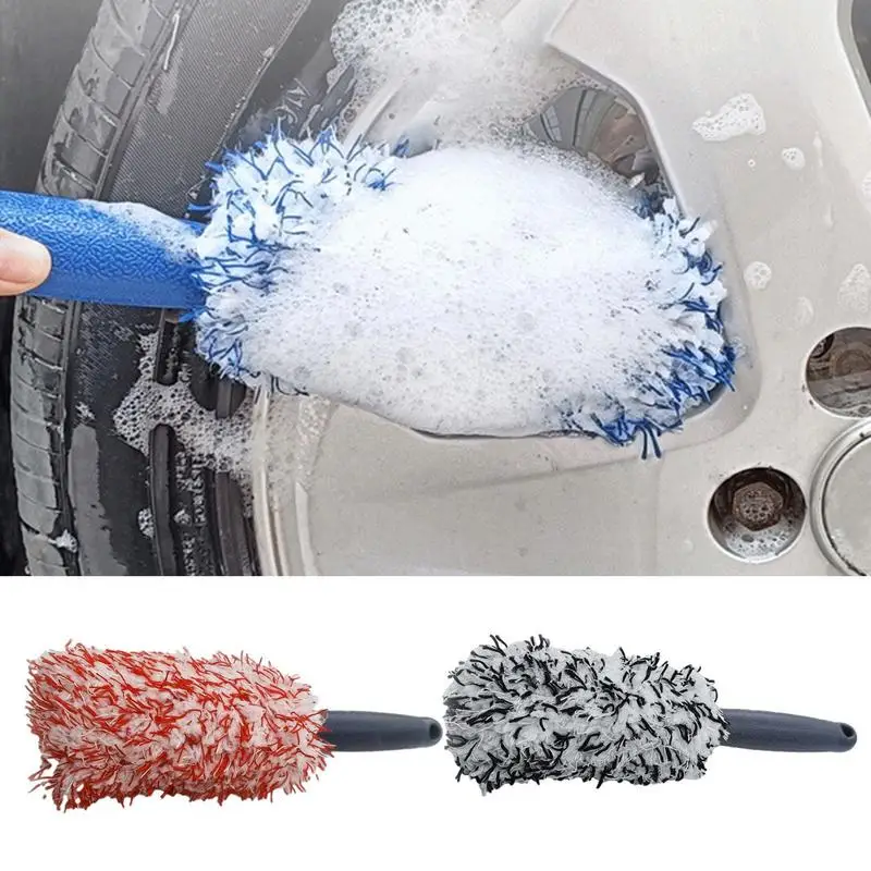 

Wheel Brush Soft Plush Cleaning Brush Car Tire Long Ergonomic Handle Brushes Auto Rims Maintenance Cleaning Tools Accessories