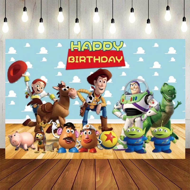 

Toy Story Theme Party Backdrops For Baby Birthday Party Photo Home Decor Vinyl Photography Decorations Baby Party Supplies