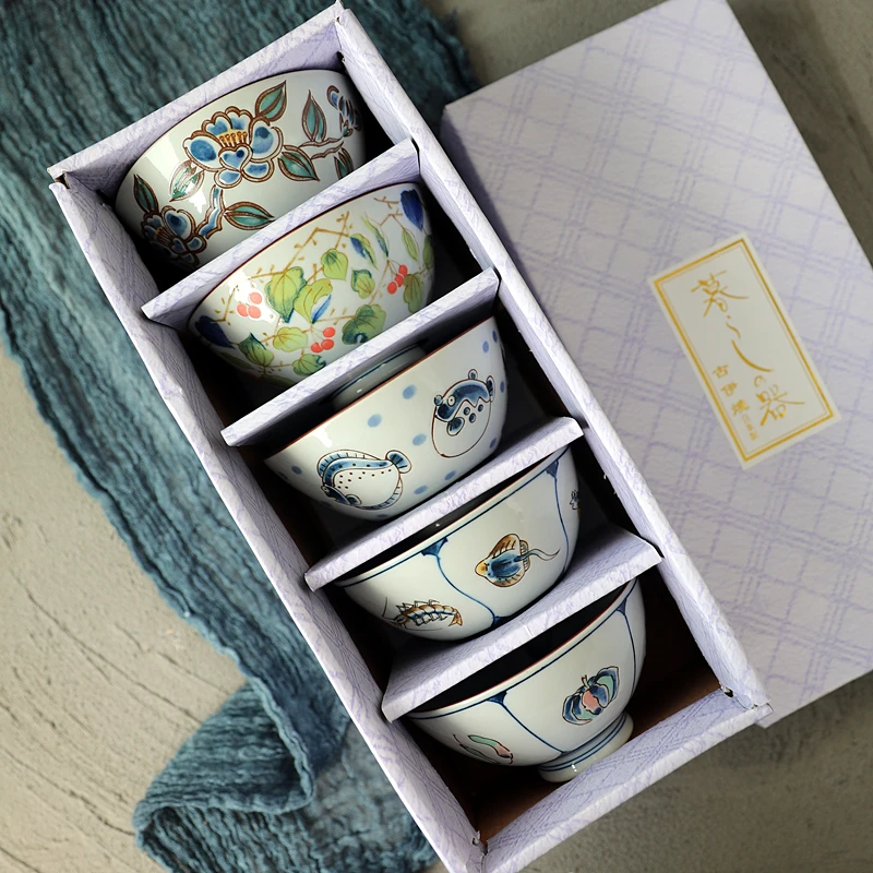 

Керамическая миска для риса камелии, 5 маленьких чашек