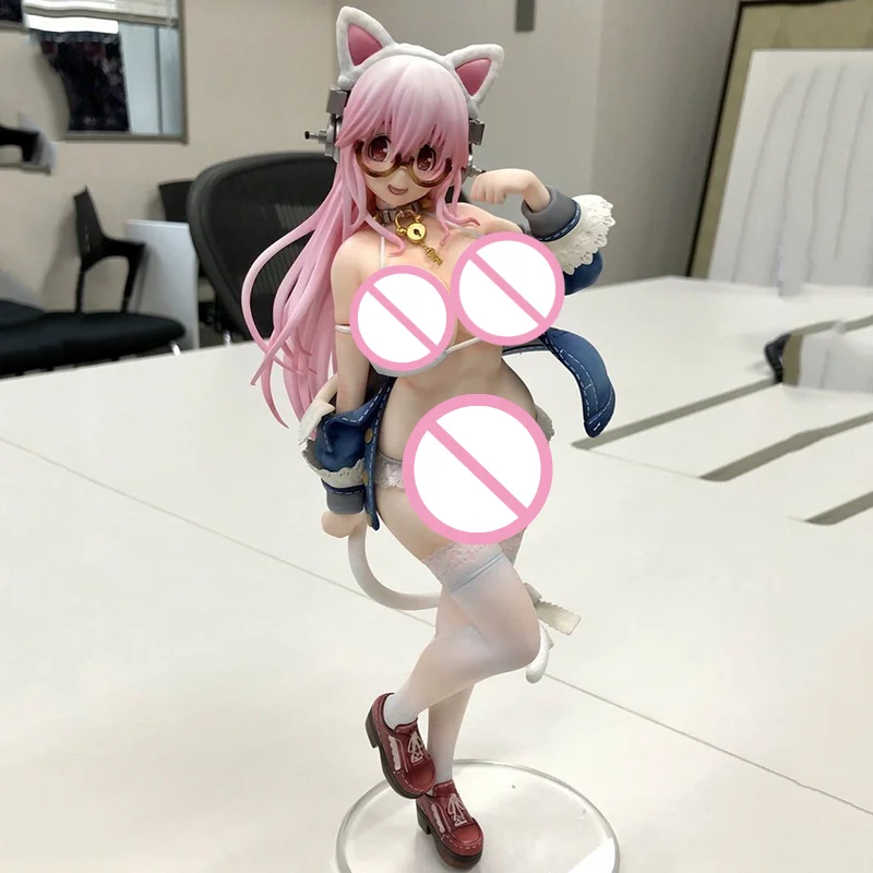 Аниме Super Sonico 27 см экшн-фигурка из ПВХ белая кошка Ver. Коллекционные модели