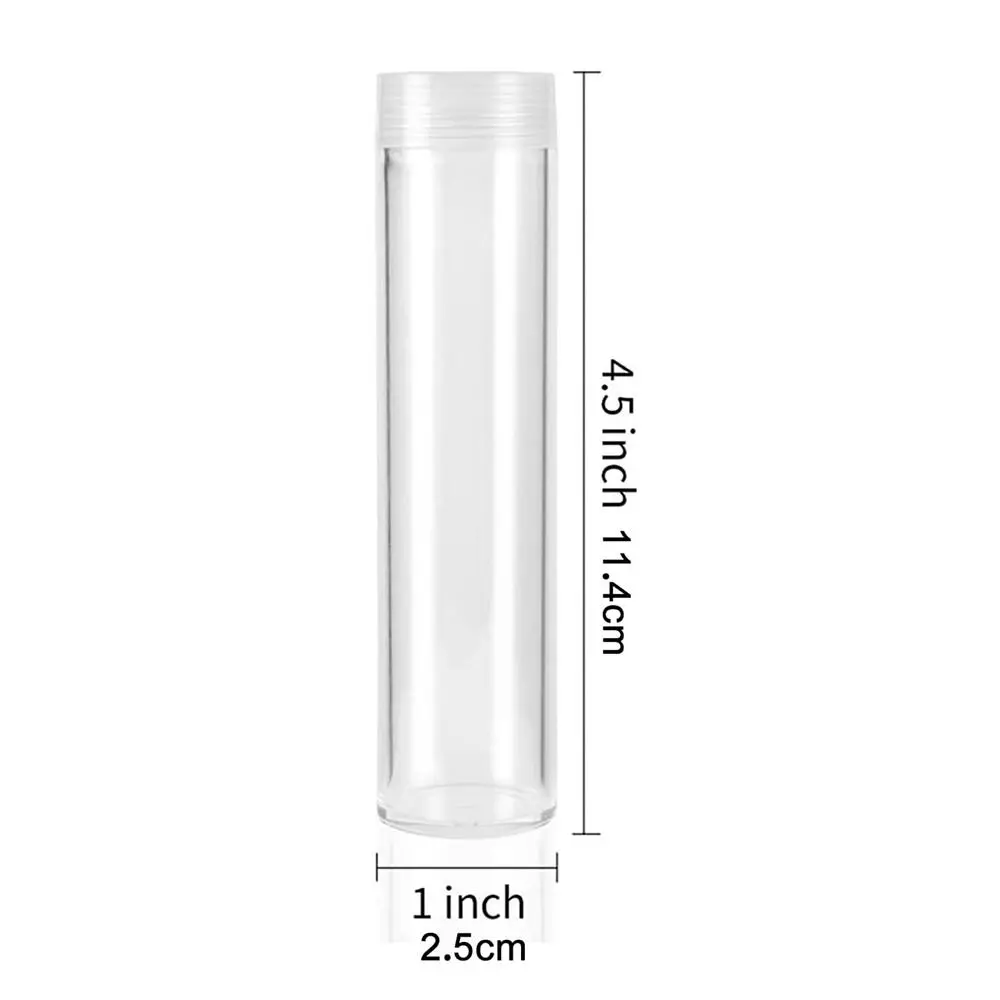 Пластиковая трубка для монет, портативная круглая Пылезащитная коробка для хранения монет, прозрачная памятная защита для монет, для дома