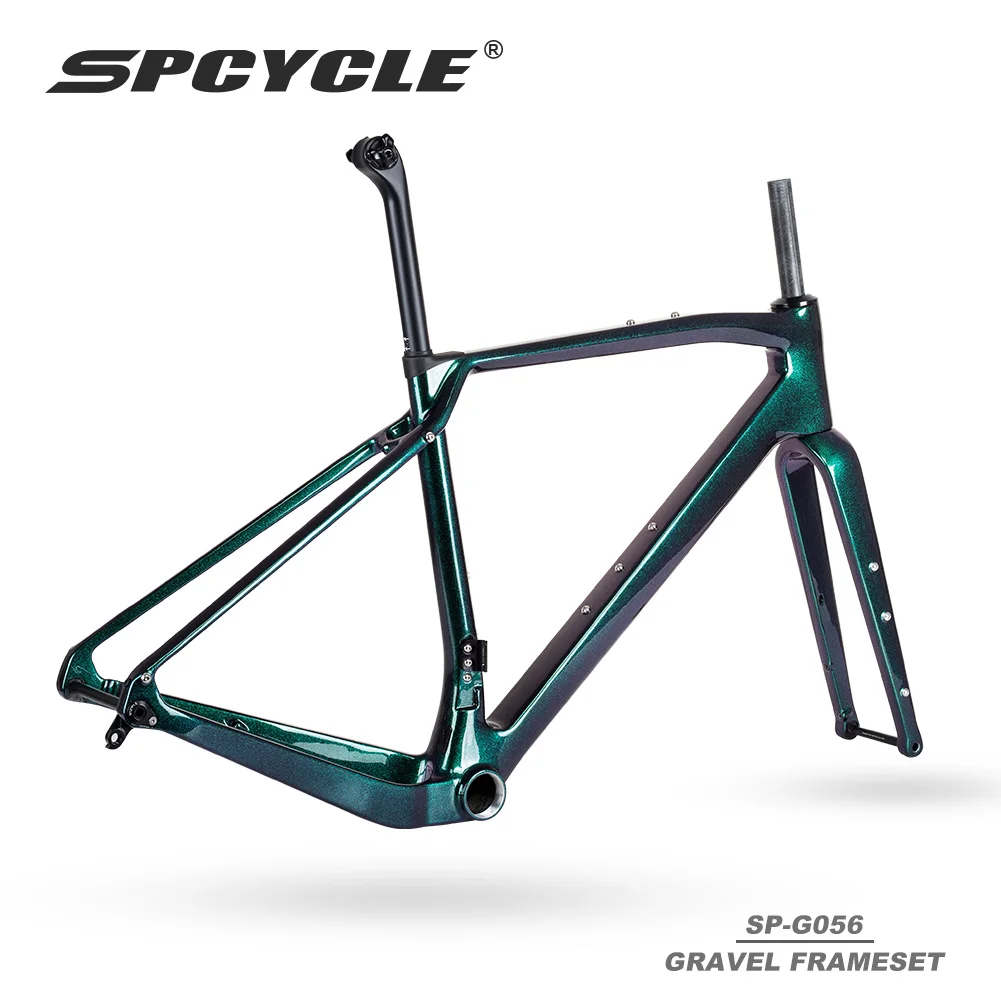 

Spcycle T1000 Carbon Gravel Frame T47 Disc Brake Gravel Bicycle Frameset 700x47C Road Cyclocross Bike Carbon Frame