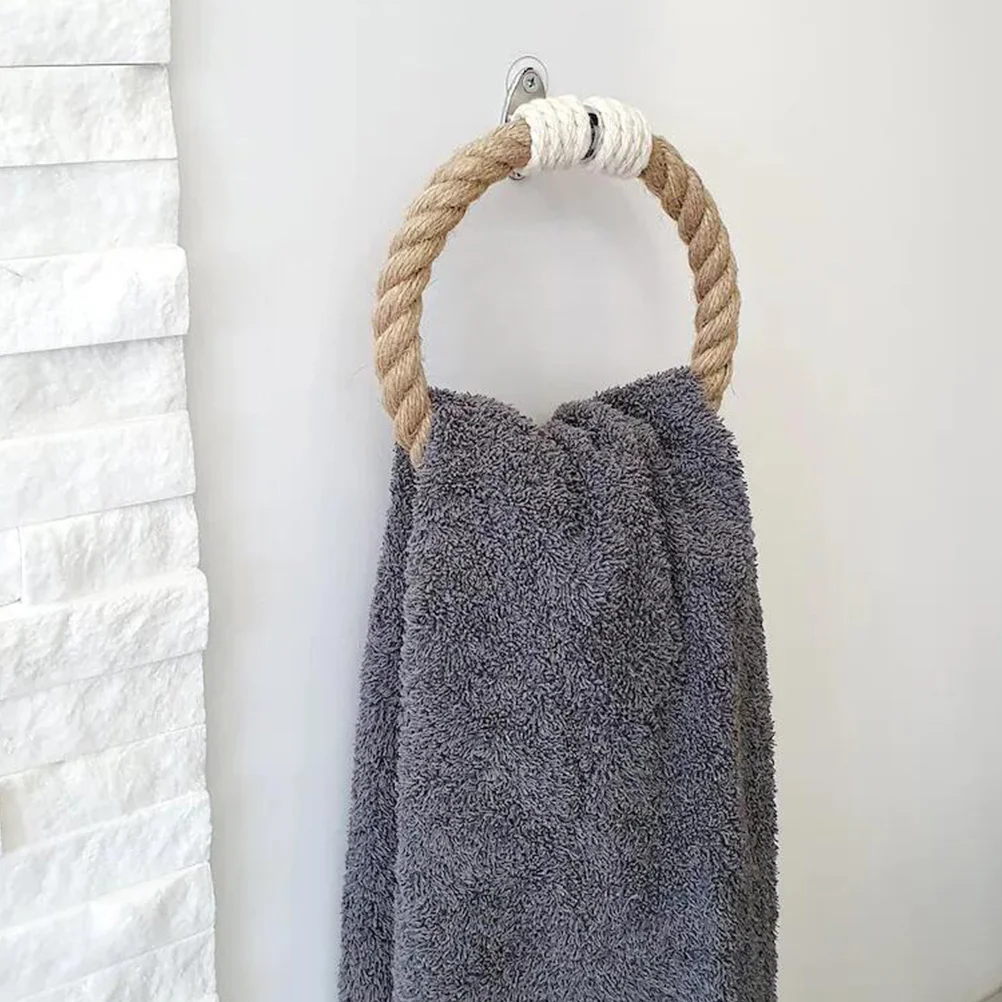 

Boho Decorations Towel Rack Hanger Bathroom Hand Racks Storage Rings Wall Holder Hook