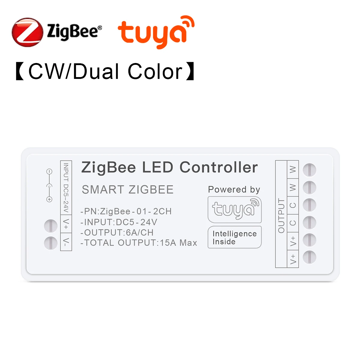 

Tuya Zigbee 3.0 RGB+CCT RGBW контроллер для светодиодных лент