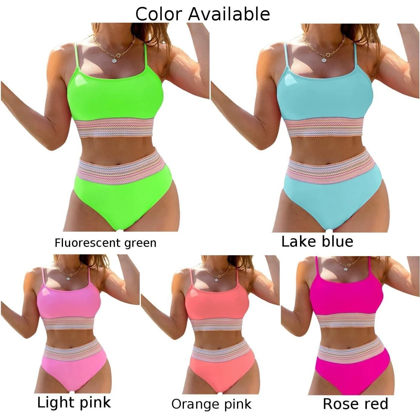 Женский сексуальный купальник с высокой талией однотонное бикини женское